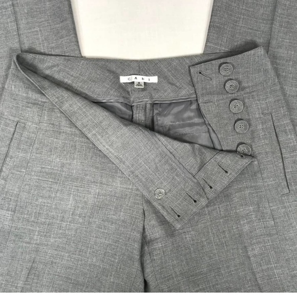 CAbi wide leg grey crosshatch Trouser pants size 4 - Picture 5 of 6